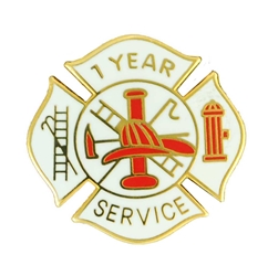 Fire Department 1 Year of Service Award Pin for firefighters