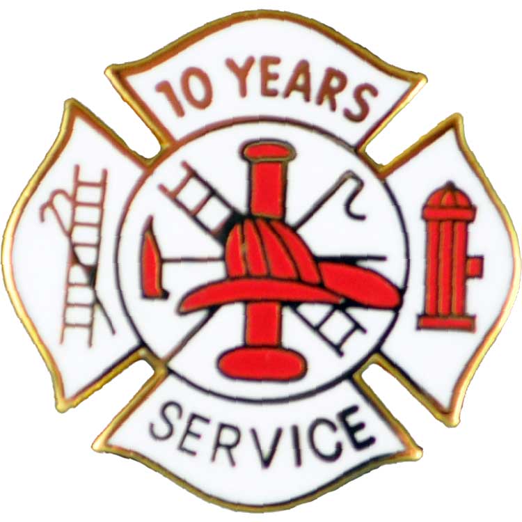Fire Department 10 Years of Service pins