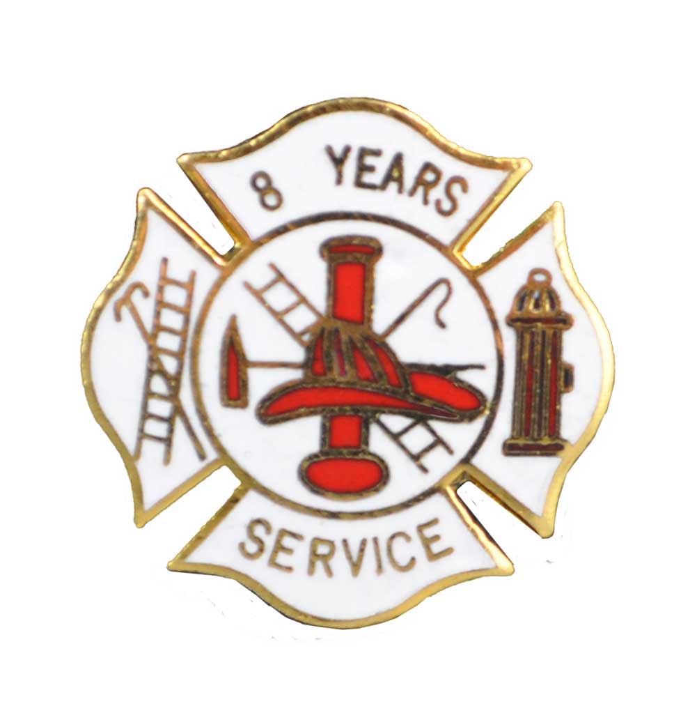 fire department 8 years of service pins