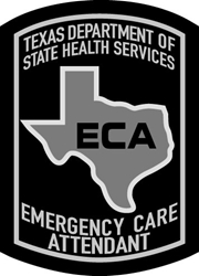 Texas Emergency Care Attendant Patch - Black on Grey 