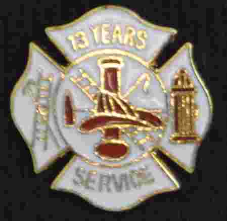 13 years fire Service pin