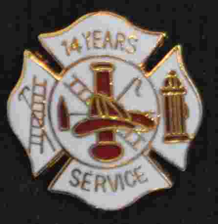 14 years Fire Service pin