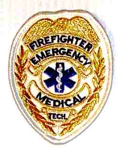 Firefighter Emergency Medical Tech Badge,-Gold