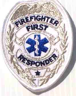 Firefighter First Responder Badge, Silver
