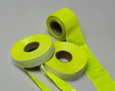 PVC Reflective Tape Yellow Embossed 4" in 50 yard roll