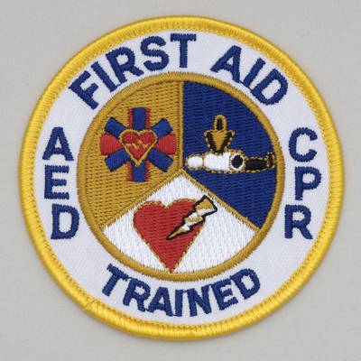 Embroidered Patch - First Aid AED CPR Trained